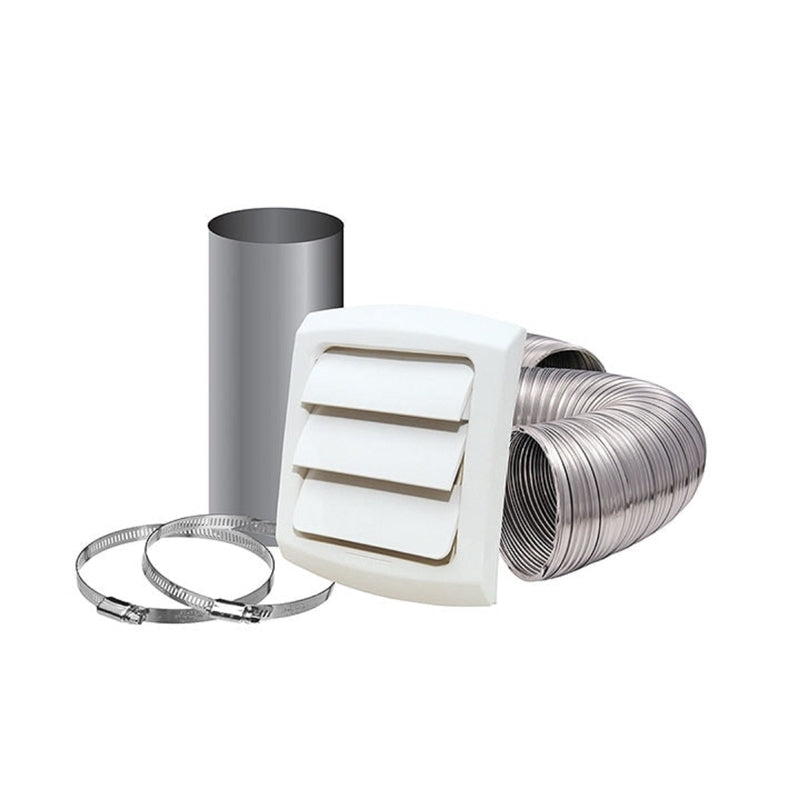 DUNDAS JAFINE INC, Dundas Jafine ProVent 4 in. D Silver/White Aluminum/Plastic Semi-Rigid Dryer Vent Kit